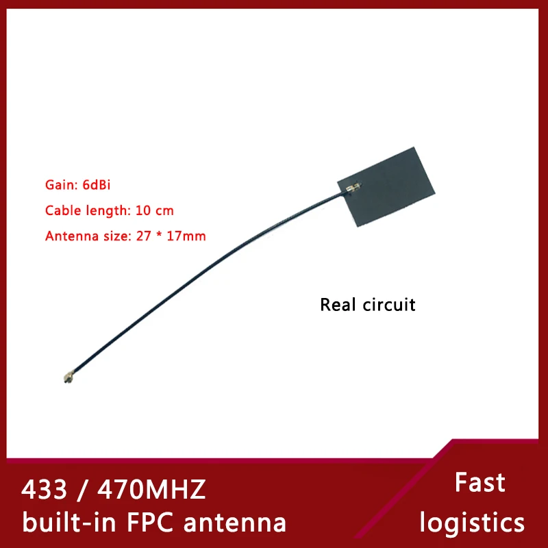 6dBi Gain LoRa Antenna Cable10 cm 433/470M built-in Flexible FPC circuit board antenna IPEX interface Real circuit patch antenna