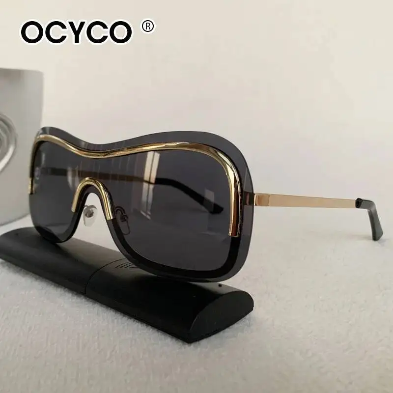 OCYCO 2026 Sonnenbrille: Neue modische, stilvolle, randlose Metall-Sonnenbrille für Herren und Damen – coole Pose, trendiges Design – Detail 6