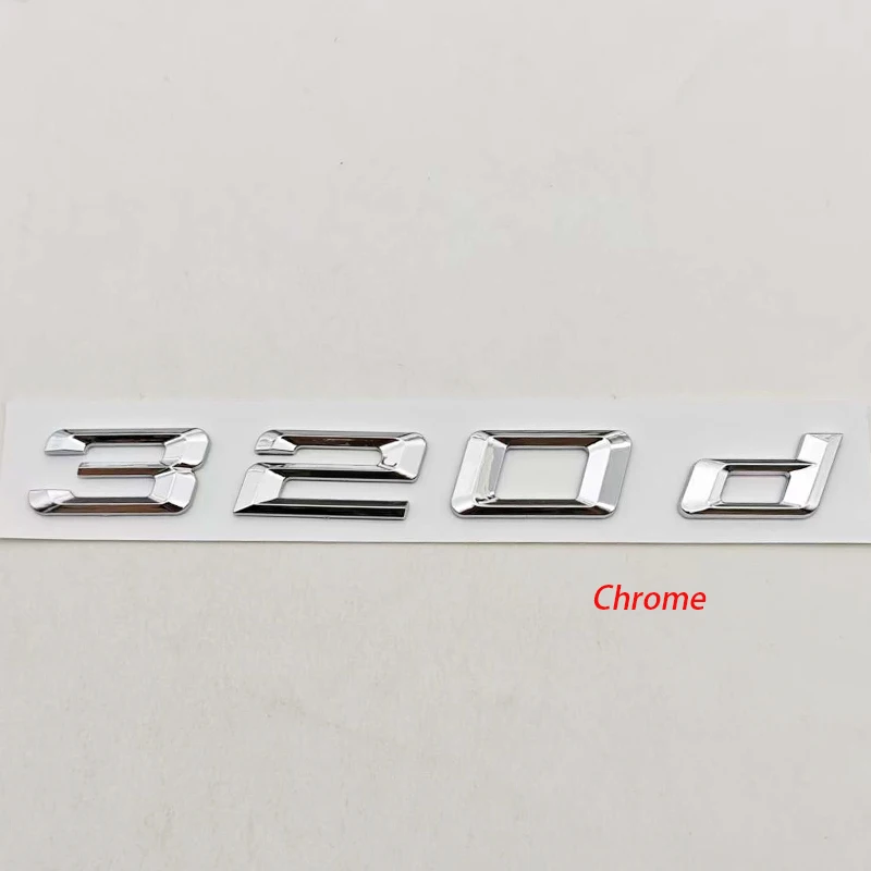 3D ABS Chrom Matt Schwarz Auto-Styling Logo 320d Abzeichen Heckklappen-Emblem für 3er Serie 320d E34 E46 F31 Auto-Zubehör