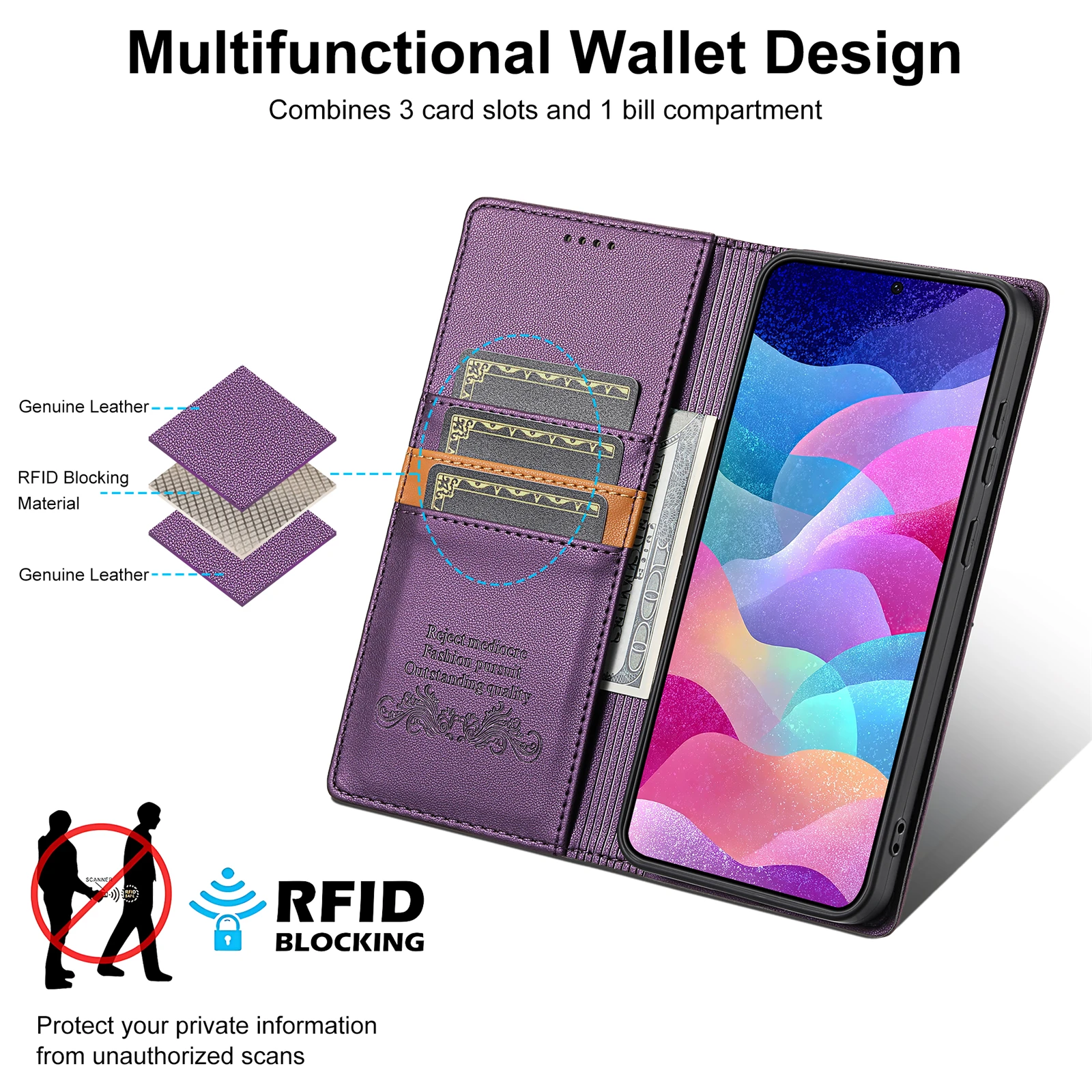 Business Leather Case For Samsung Galaxy A17 A37 A57 A16 A36 A56 A26 A07 A55 A35 A15 A54 A34 A14 A53 A33 A13 Flip Wallet Cover