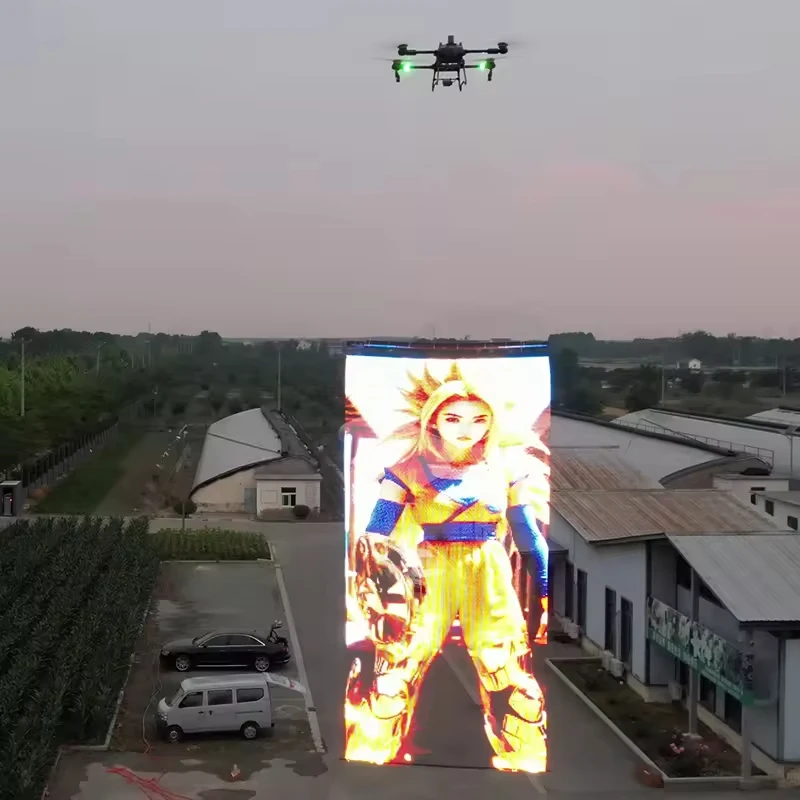 Outdoor Drone LED Light Show P25 P20 Advertisement Hologram Flyin Concert Curtain Transparent Mesh Led Screen for Advertising