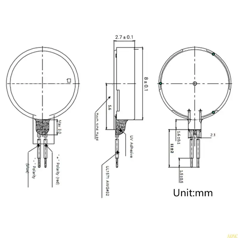 A0NC 8x2.7mm DC用のミニバイブレーションモーターモバイル携帯電話用ページのための3V 12000rpm