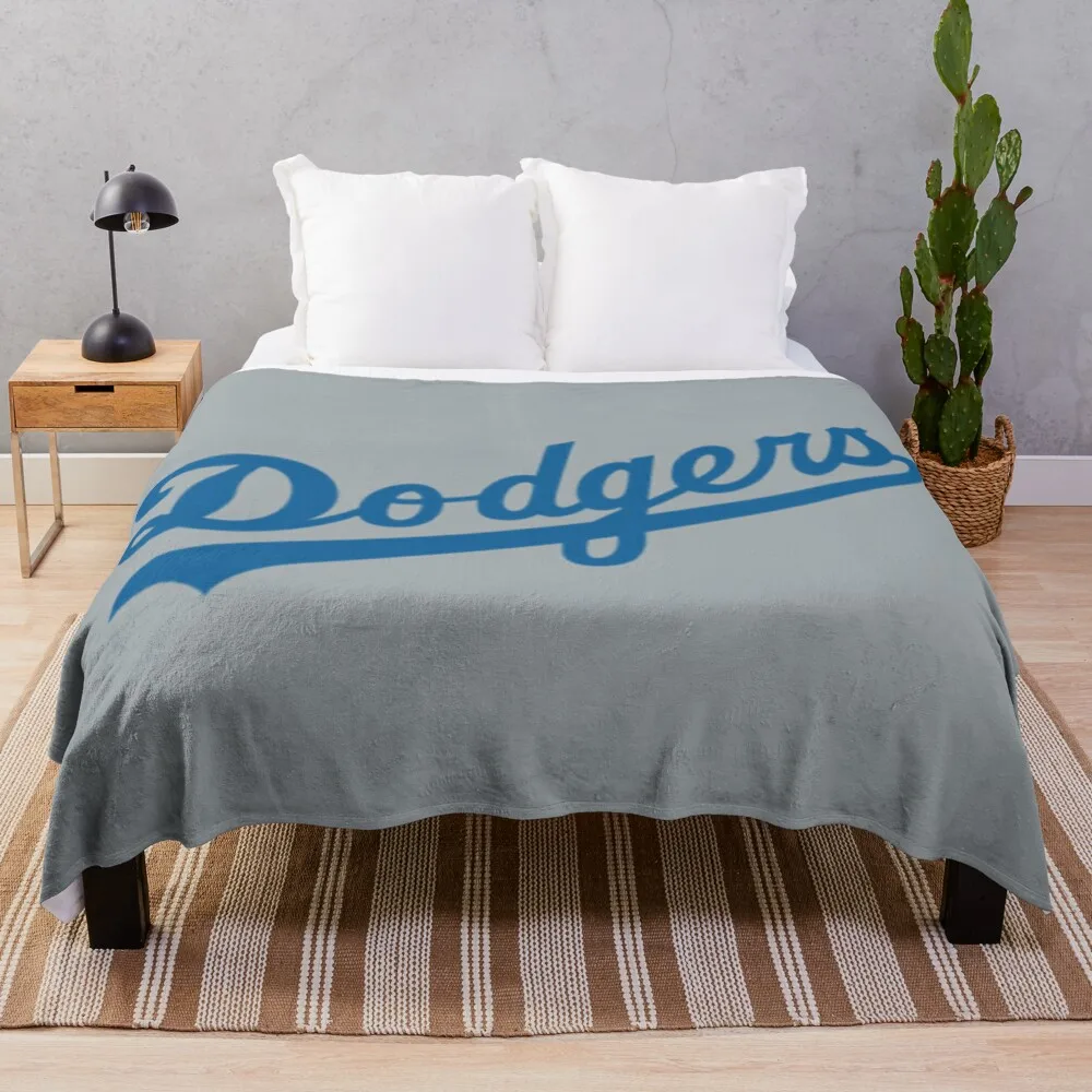 blue script LA dodgers Throw Blanket Giant Sofa Luxury St Designers Baby Blankets