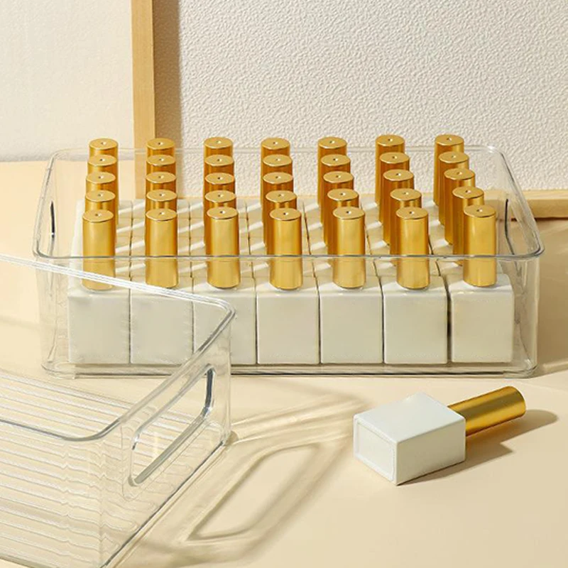 กล่องเก็บเล็บอะคริลิคเล็บสําหรับเล็บแต่งหน้าอุปกรณ์เสริมผมสําหรับ Home Nail Desktop Storage