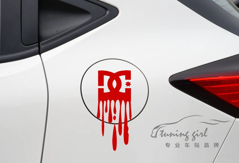 Car Stickers DC Block Flow Drip Funny Reflective Decoration For Trunk Windshield Bumper Window Motorcycle Helmet AutoStyling D40