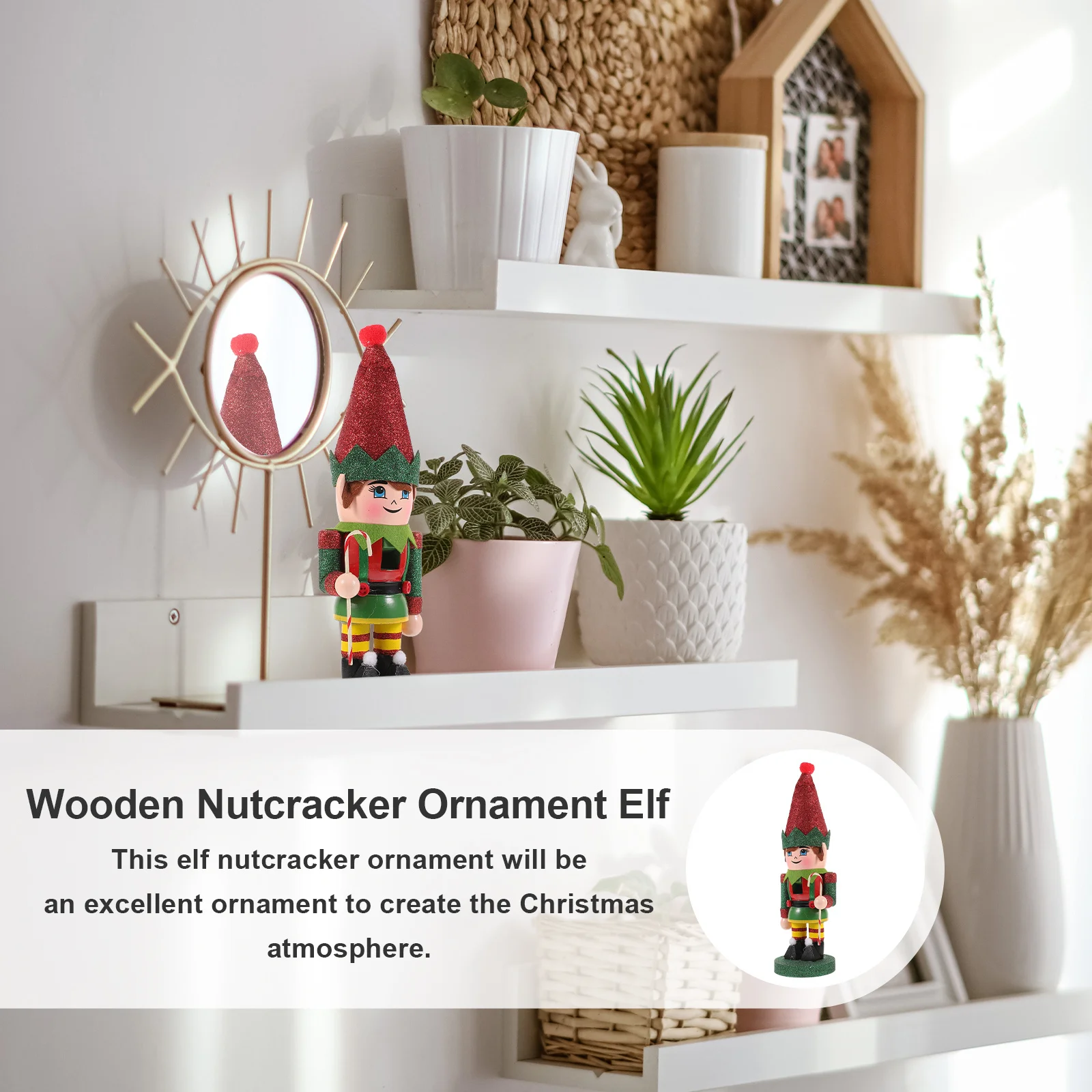 

Wooden Nutcracker Ornament Christmas Decor Desktop Decoration For Home Hotel Restaurant Coffee Shop Xmas Puppet