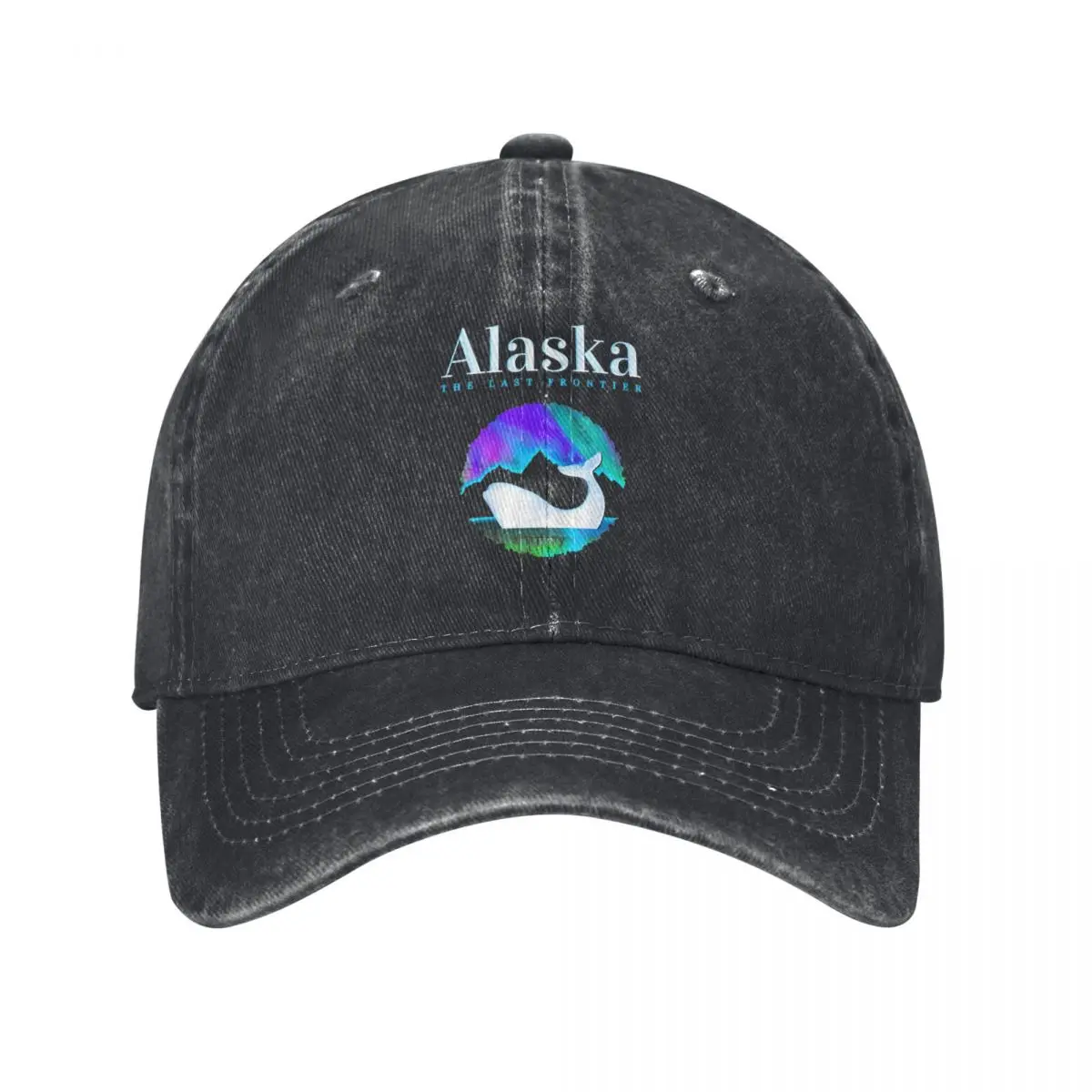 Alaska The Last Frontier Men Women Baseball Caps Funny Northern Light Distressed Washed Hat Vintage Outdoor All Seasons Snapback