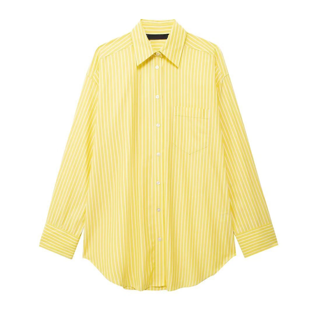 

Stripe Oversized Shirt Women Summer Korean Fashion Loose Shirts Blouses Office Lady Casual Elegant Shirt Tops Streetwear 2025