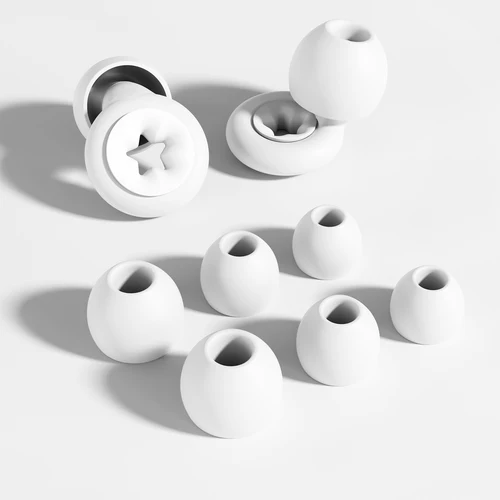 Imagen 2 del producto HUAK Los más nuevos tapones para los oídos reutilizables: silicona con cobertura adicional, XS/S/M/L, ideales para nadar, dormir, conciertos, aprender, moto