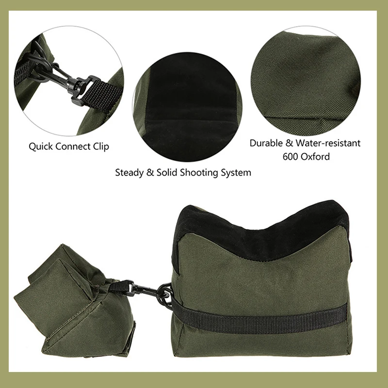 

Tactical Gun Rest Support Stand for Outdoor Shooting Unfilled Sandbag Bench Front & Rear Gun Bag Airsoft Hunting Accessories