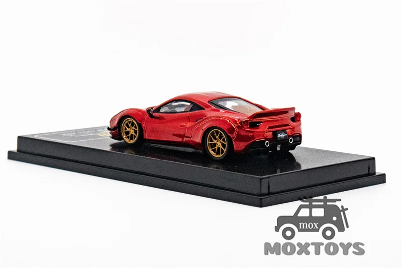 CM MODEL 1:64 LBWK 488 Widebody Metallic red Diecast Model Car