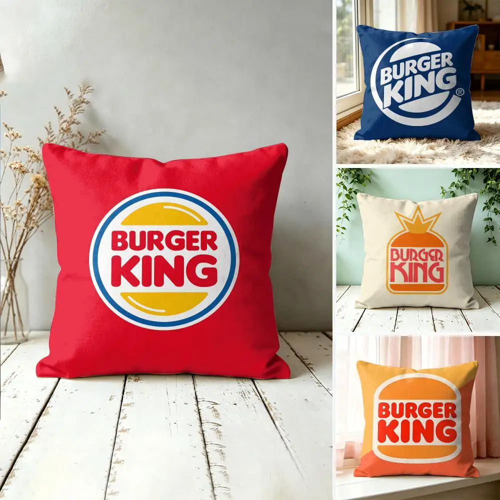 B-Burger King LOGO Cushion Cover Square Decorative Throw Pillow 40x40cm For Sofa Bedroom Living Room Home Decor