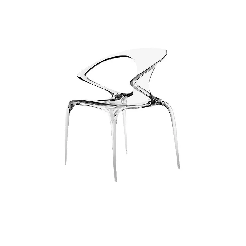 

acrylic transparent household dining chair, Nordic creative design crystal AVA chair, light luxury leisure backrest