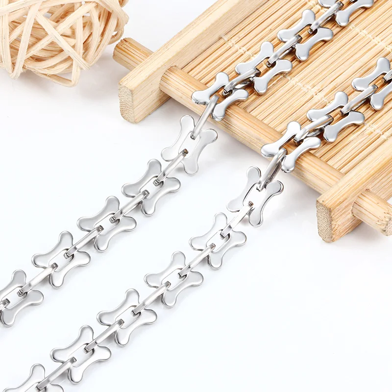 1Meter Stainless Steel 8.5mm Cross Bone Chain For Jewelry Making Supplies DIY Charm Necklace Bracelet Gold Accessories Connect