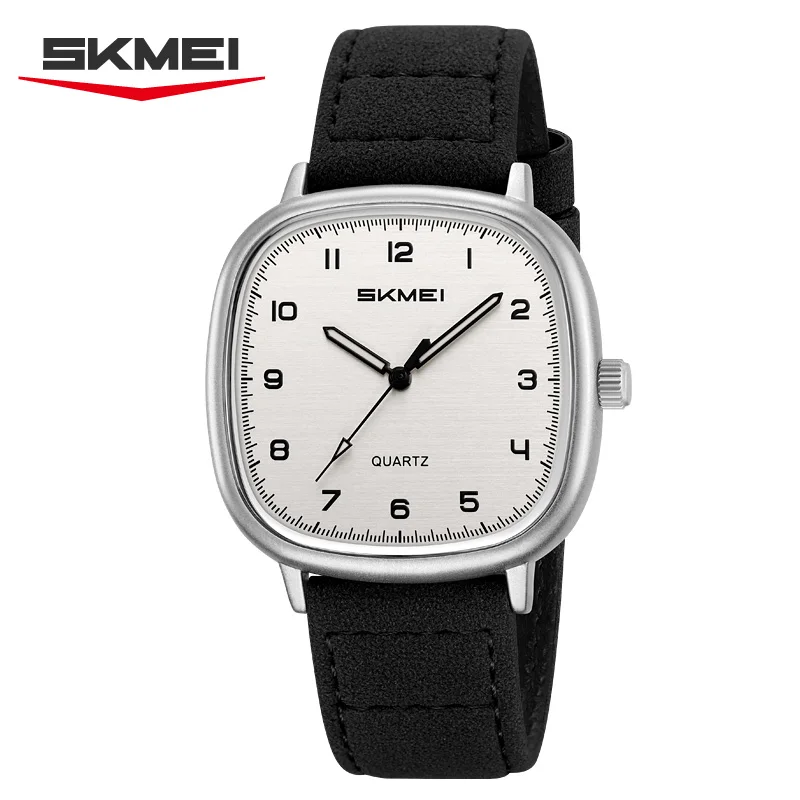 

Мужские часы SKMEI 2586: винтажные, кварцевые, для студентов, подарочные, простые, с кожаным ремешком, водонепроницаемые, с квадратным циферблатом, люксовые (reloj hombre)