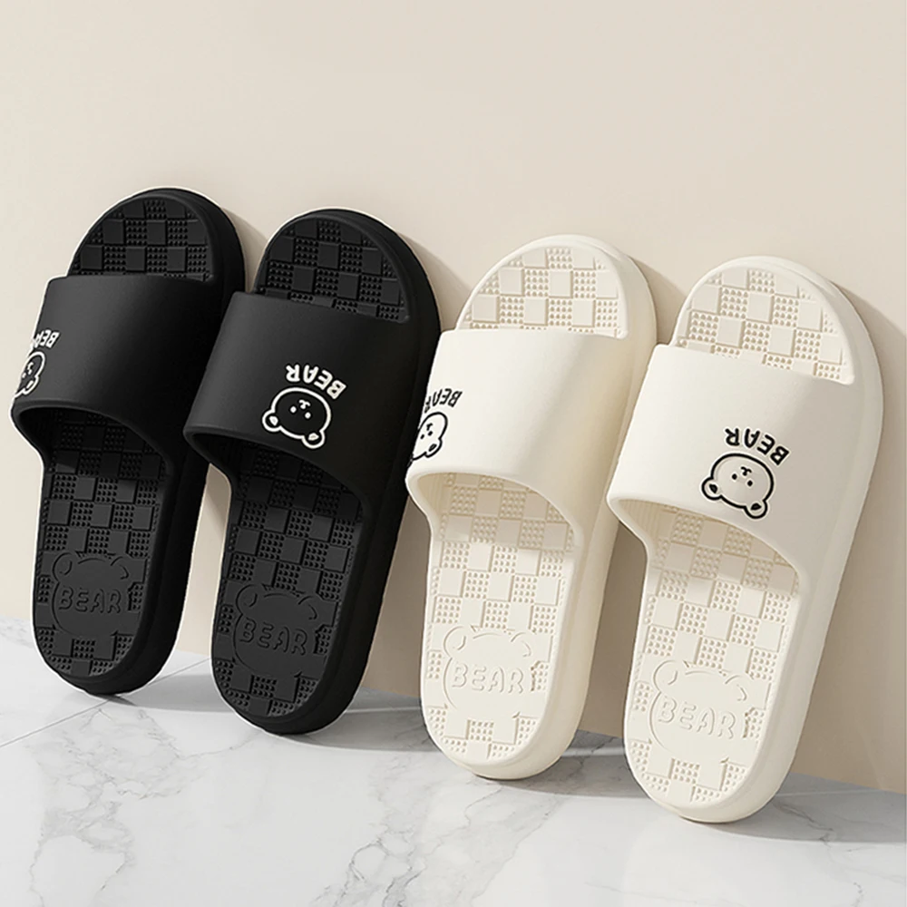 ZHIDA Fashion Women's Slippers Indoor Bathroom Soft Sole EVA Men Cartoon Bear Print Slides Summer Outdoor Couple Cool Shoes image 5