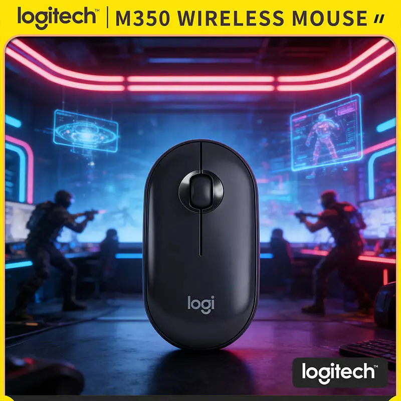 

Logitech M350 Portable Optical Mouse - Thin Build, Quiet Operation, USB Receiver, 18-Month Battery, PC Mac Chromebook Ready