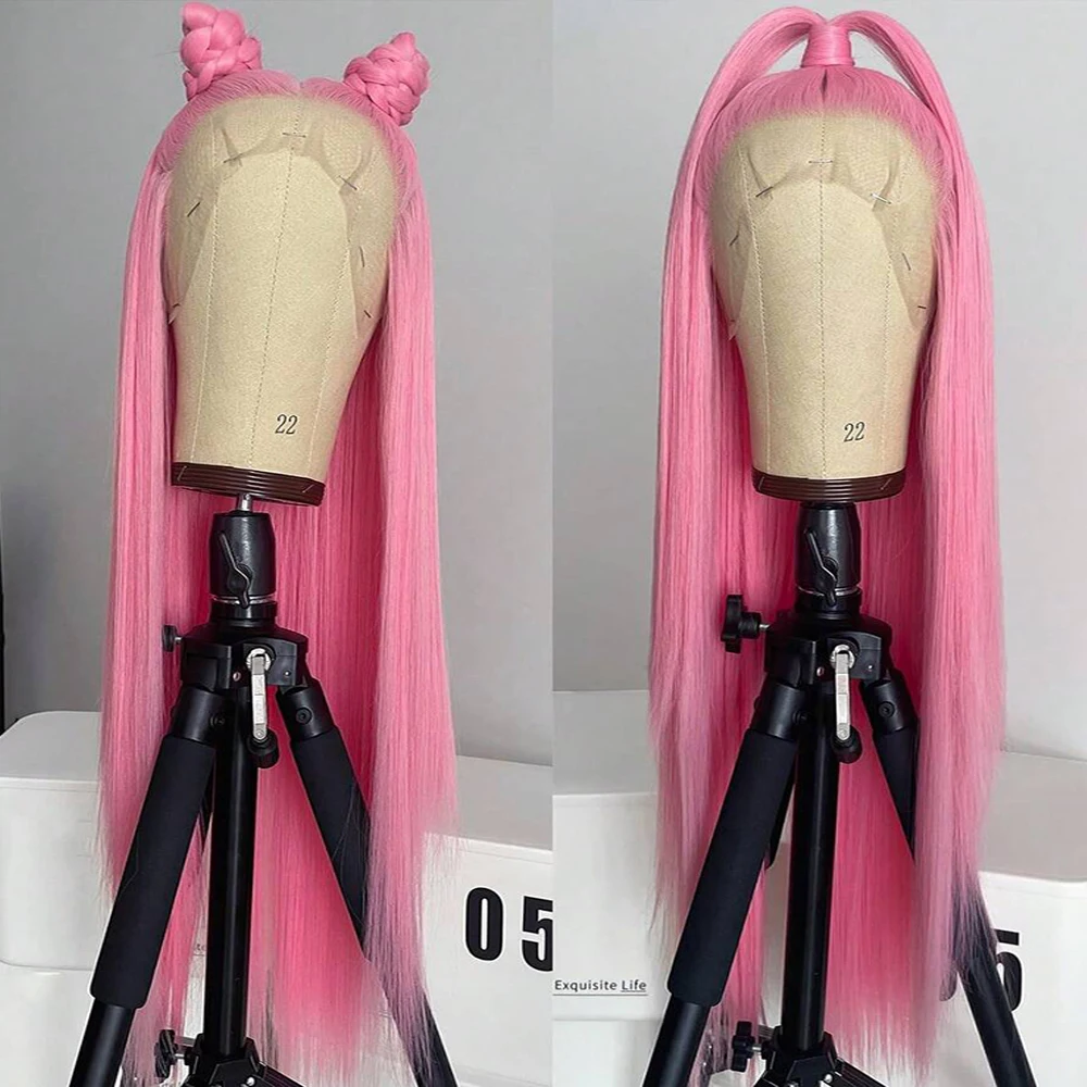 Webster Pink Wig 13X4 HD Lace Front Wigs Synthetic Hair Glueless Wigs Lace Frontal Wigs Pre Plucked With Baby Hair Daily Use