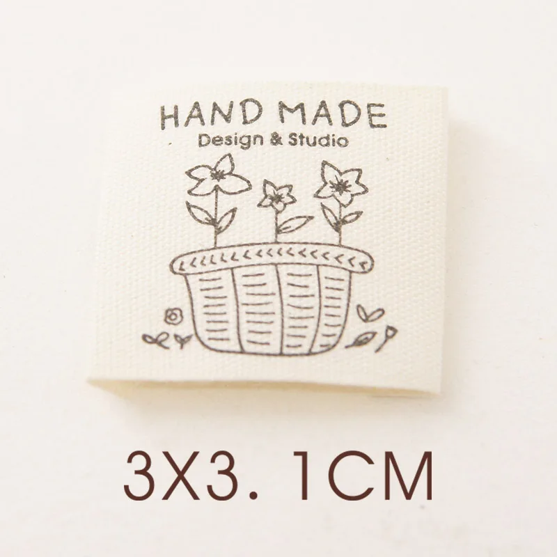 Spot cotton handmade cloth label folded tulip bush lace bow style label fabric accessories clothing tags