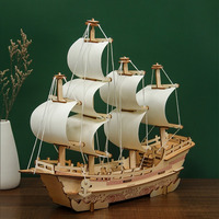 1set DIY Wooden Model Kit 3D Puzzle Assembly Wood Craft Ornament for Bedroom & Living Room Decor