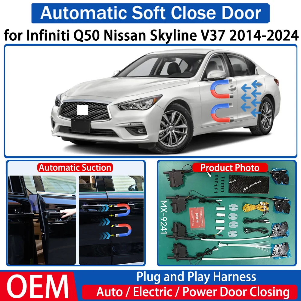 

for Infiniti Q50 Nissan Skyline V37 2014-2024 Car OEM Automatic Soft Close Door Electric Suction Kit Auto Power Closing System