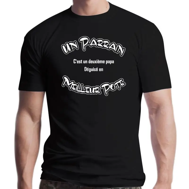 New Mens Tee-shirt Personnalisé Parrain C\'est Un Deuxième Papa Déguisé En Meilleur Pote