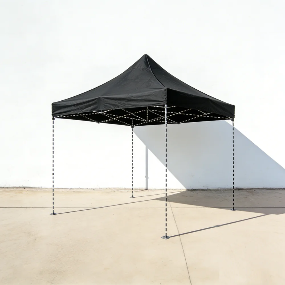 1 Piece of 420D 10Ft*10Ft Outdoor Four-Corner Tent with Black Top Fabric, Providing Sunshade, Sun Protection, and Easy Portability (Does Not Include Stand)