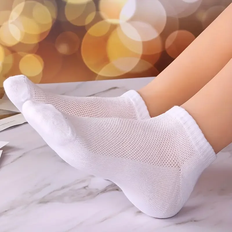 Versatile Mesh Short Socks Comfy & Breathable Ankle Socks Women\'s Stockings & Hosiery