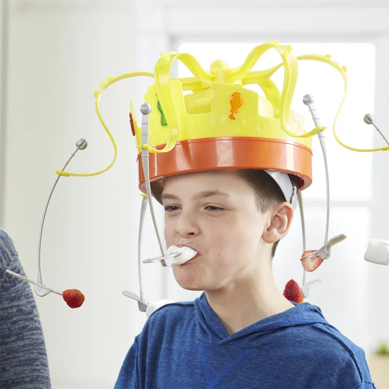 Chow Crown Food Hat Funny Trick Party Bubble Crab Party Prop Game Toy Parent-Child Interaction Games for Kid Party Birthday Gift