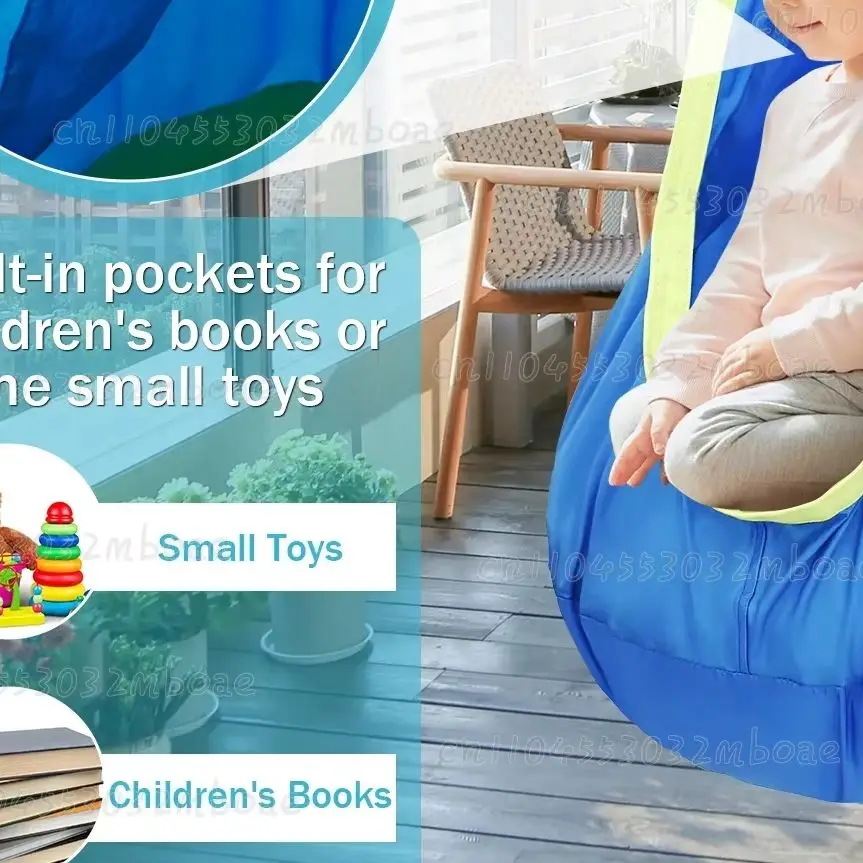Portable Kids Swing Hammock Chair with Inflatable Pillow Design Hanging Pod Swing for Children Maximum Capacity up to 200kg