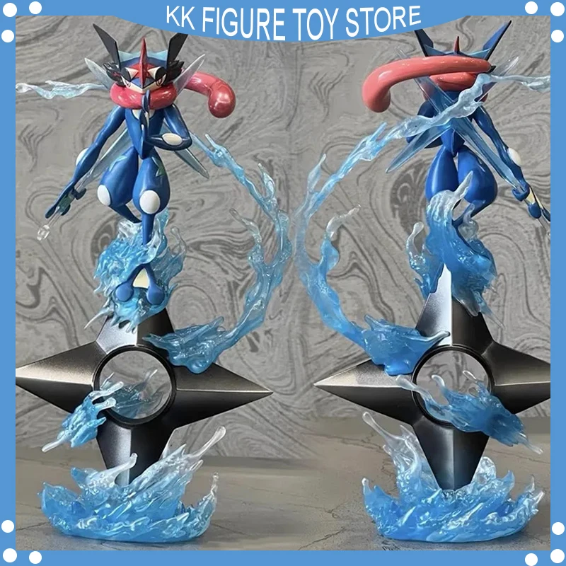 Pokémon Gk Kaga Ninja Rana Anime figura Gk Greninja agua Shuriken Move galería de arte mascota elfo figura modelo muñeca juguetes de Navidad Gif