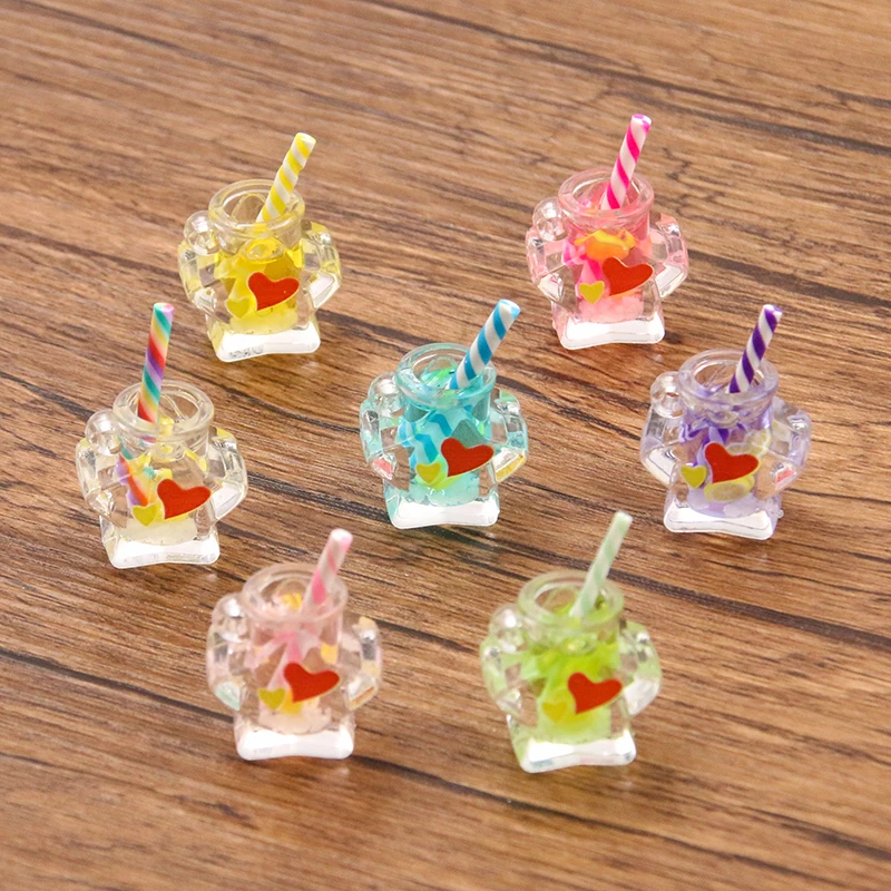 10Pcs 17*24mm 7 Color Star Bottle Resin Earring Charms Diy Findings 3D Phone Keychain Bracelets Pendant For Jewelry Making