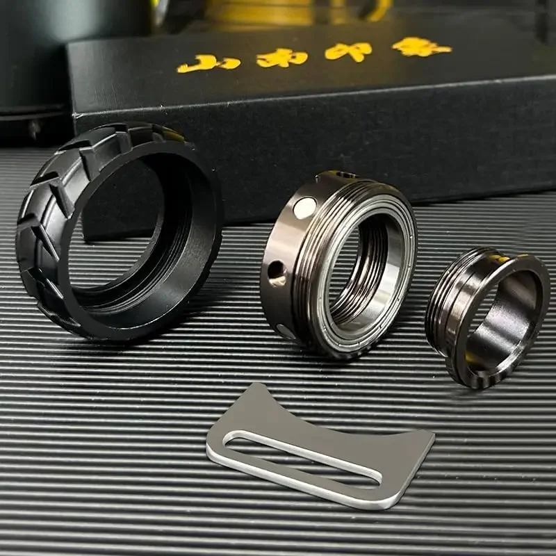 Roestvrijstalen motorfietsband Fidget Ring, magnetische motorfietswiel Fidget Spinner voor angstverlichting voor mannen, volwassenen