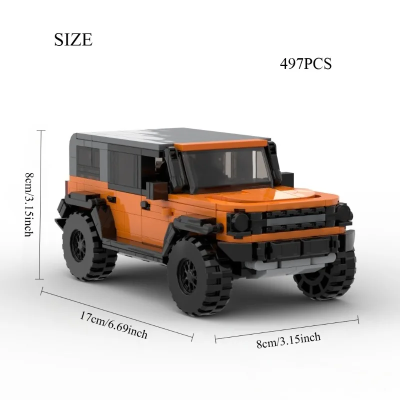مجموعة بناء المركبات على الطرق الوعرة مكونة من 497 قطعة - نموذج سيارة رياضية رائعة للبالغين والمراهقين، مع دليل، هدية للعطلات