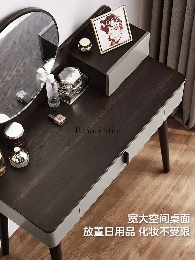 Nordic simple mini makeup table single dresser small apartment bedroom table image 3