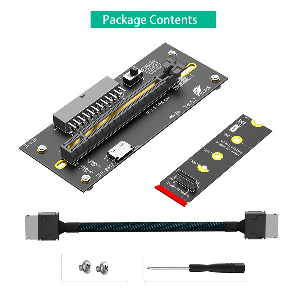 M.2 NVMe zu OCuLink PCIe 4.0 Adapter-Kit, für externe Grafikkarten EGPU & Mini-PC, inklusive Stromkabeln 24+6PIN – Detail 29