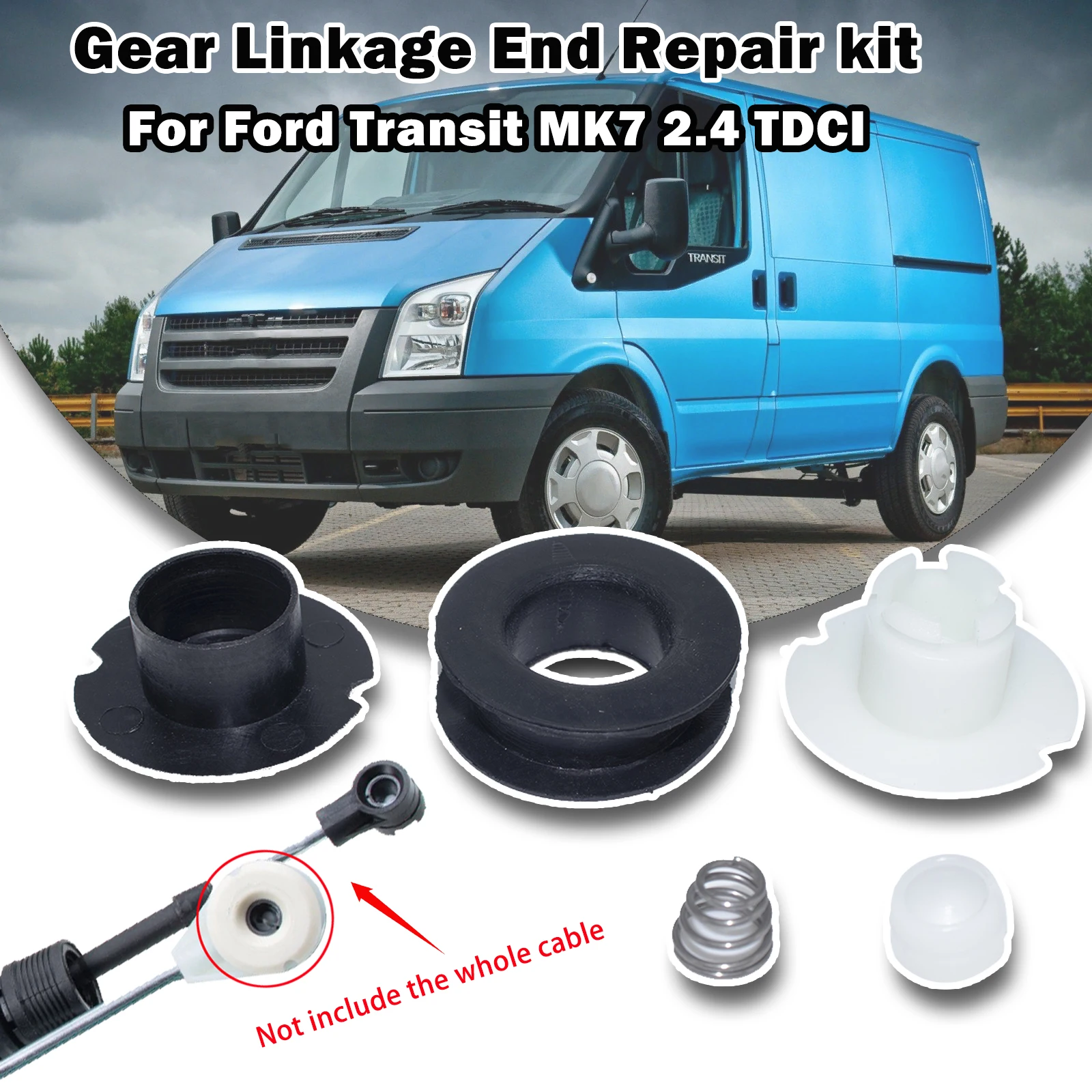 

For Ford Transit MK7 2.4 TDCI RWD 5 Speed Control Cable Linkage And Bushing Repair Kit Spare Parts Shifting Issue Fix 2006- 2014