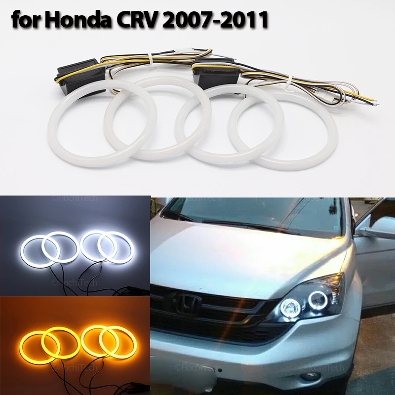 

Halo Ring Angel Eyes Turn Signal Switchback Cotton LED White Yellow for HONDA CR-V CRV 2007 - 2011 Car-styling Accessories