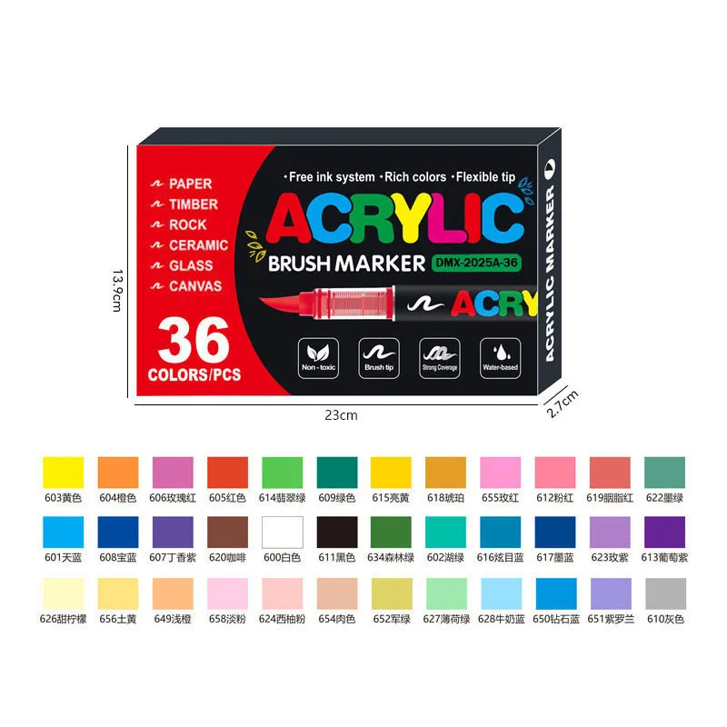 240 kleuren acrylverfstiften Zachte penseeltip Acrylstiften Set verfpennen voor houtstof canvas glas canvas rotsschildering