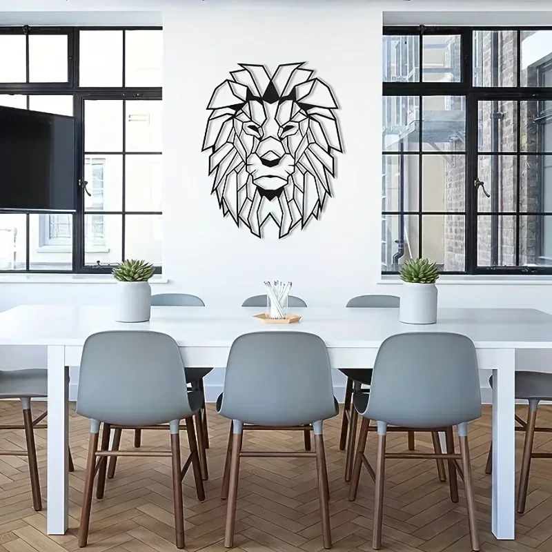 Lion Head Metal Wall Decoration: Stunning Animal Artwork