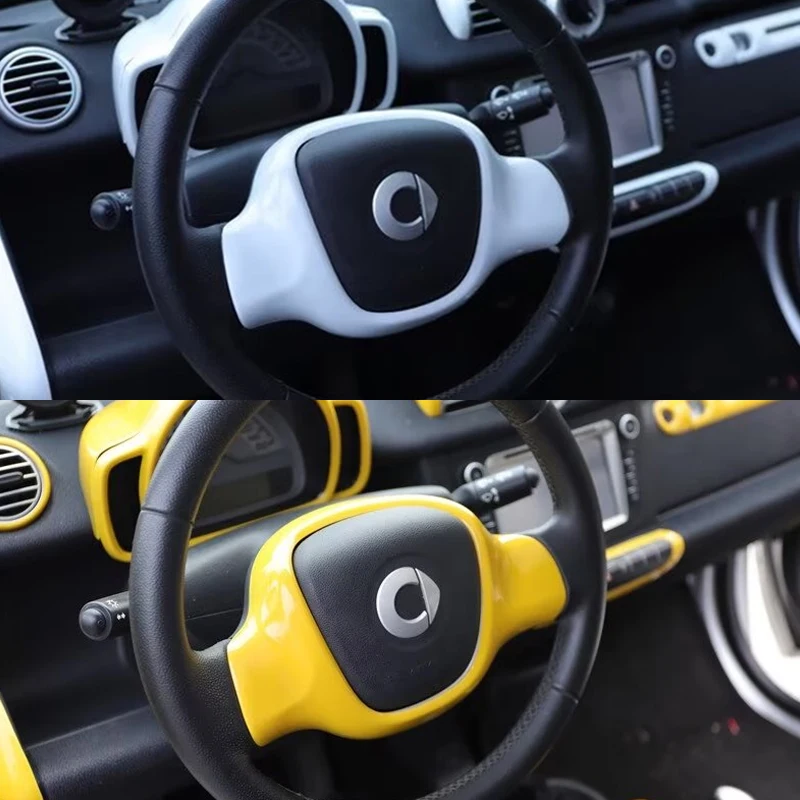 For Smart Brabus 451 Fortwo Car Steering Wheel Decorative Stickers Carbon Fiber Color Interior Modification Accessories