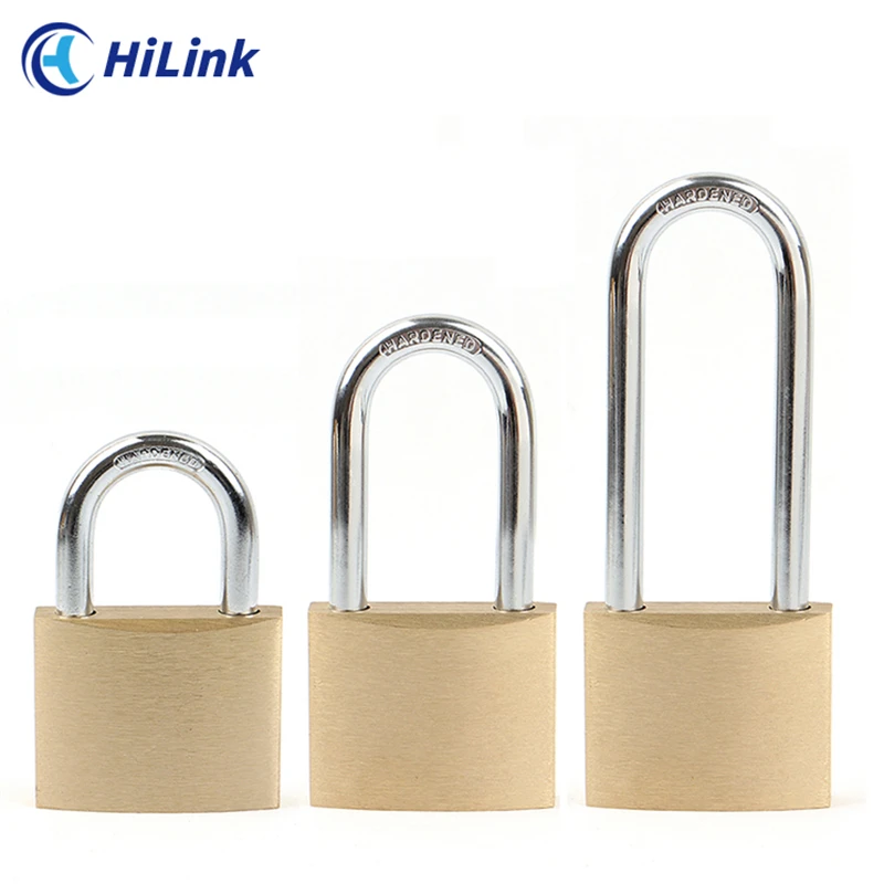 High Security Outdoor Hardened Steel Shackle Anti-Cutting Solid Brass Safety Padlock