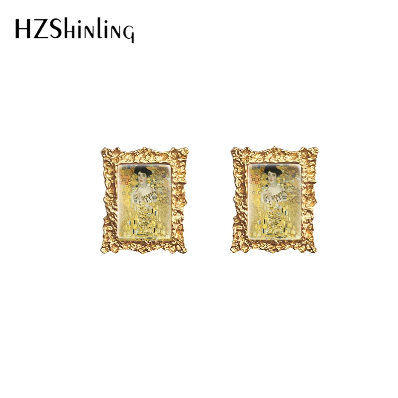 2020 New Vintage Gustav Klimt Paintings Mother and Child Golden Tears Kiss Print Glass Cabochon Jewelry Retro Earrings