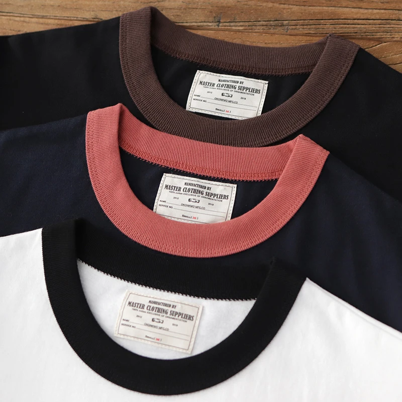 Summer American Retro Short Sleeve O-neck Double-sided Printed T-shirt Men's Fashion 100% Cotton Washed Heavyweight Casual Tops