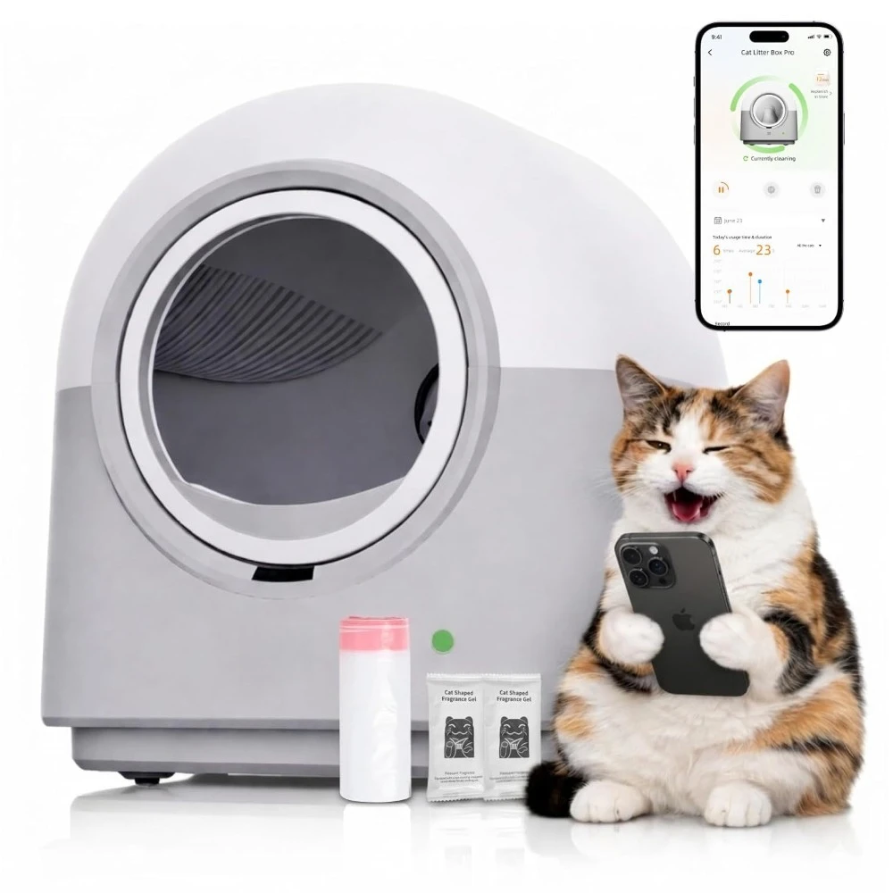 Automatic Self Cleaning Litter Box with Health Monitor
