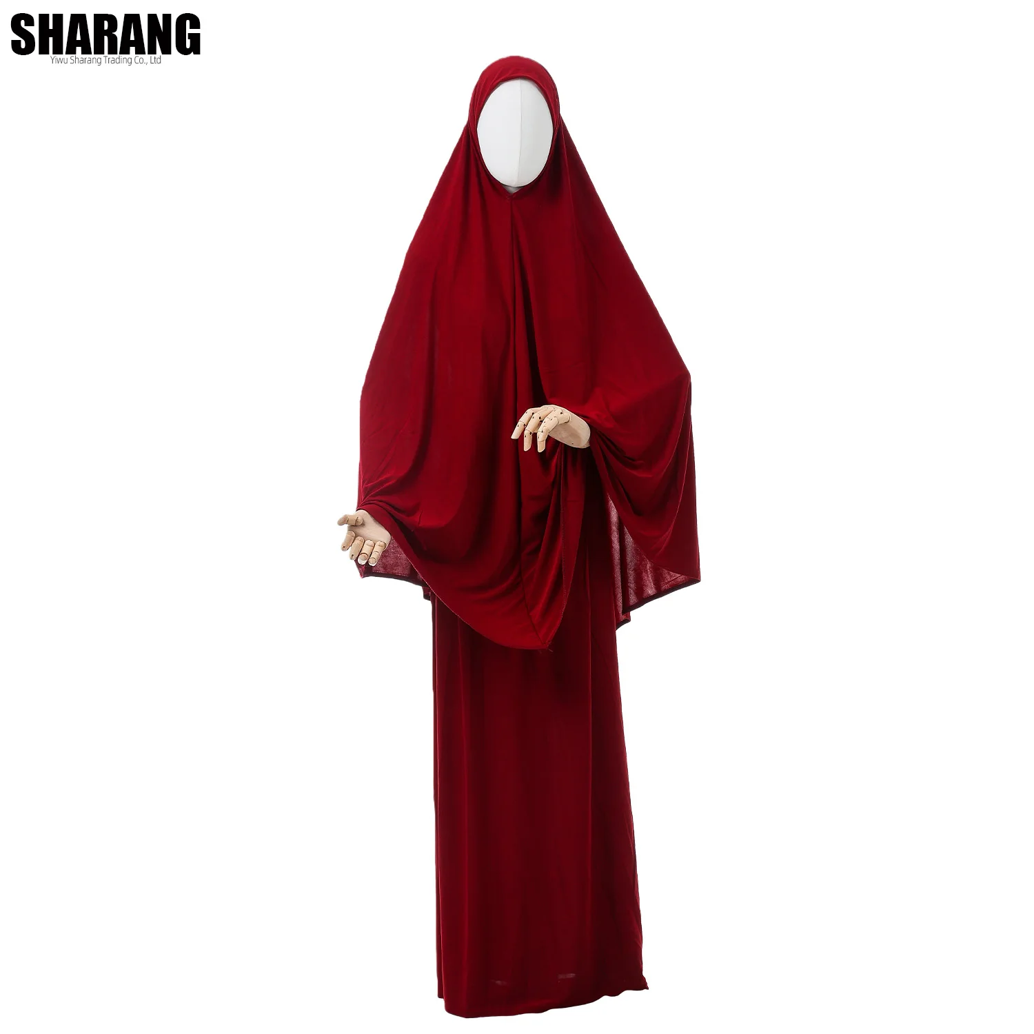 Jersey-Gebetsset, dehnbar, EID, Ramadan, Islam, muslimische Frauen, Satin, Seil, Instant-Hijab, Khimar-Rock, 2-teilig, Jilbab – Detail 8
