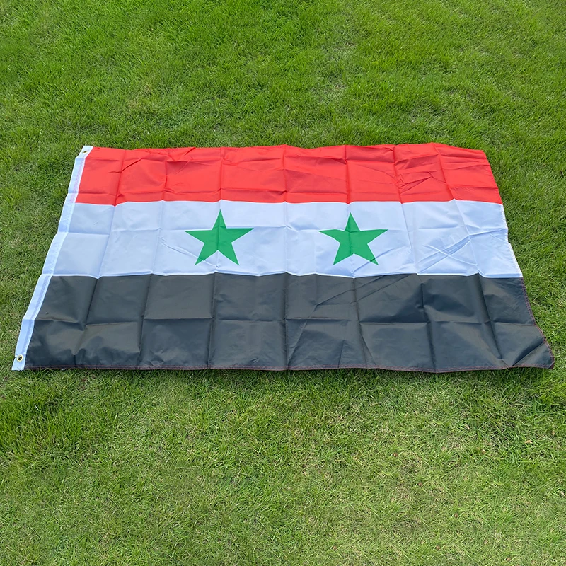 aerlxemrbrae flag  90*150cm Syria flag   100% Polyester 2 Sides Printed National Flag Syria  banner