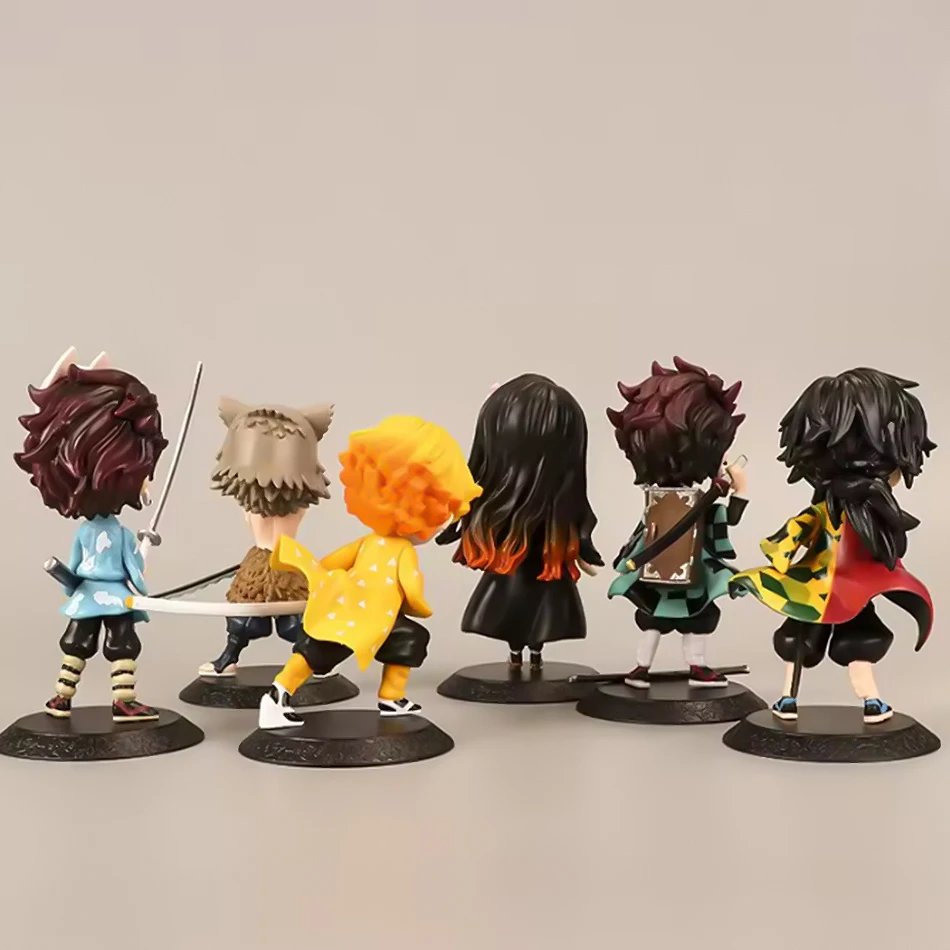 6 قطعة أنيمي شيطان القاتل الشكل كيميتسو نو يابا بولي كلوريد الفينيل Q Posket كامادو تانجيرو كامادو Nezuko Agatsuma لعبة طفل الديكور في الأوراق المالية #6