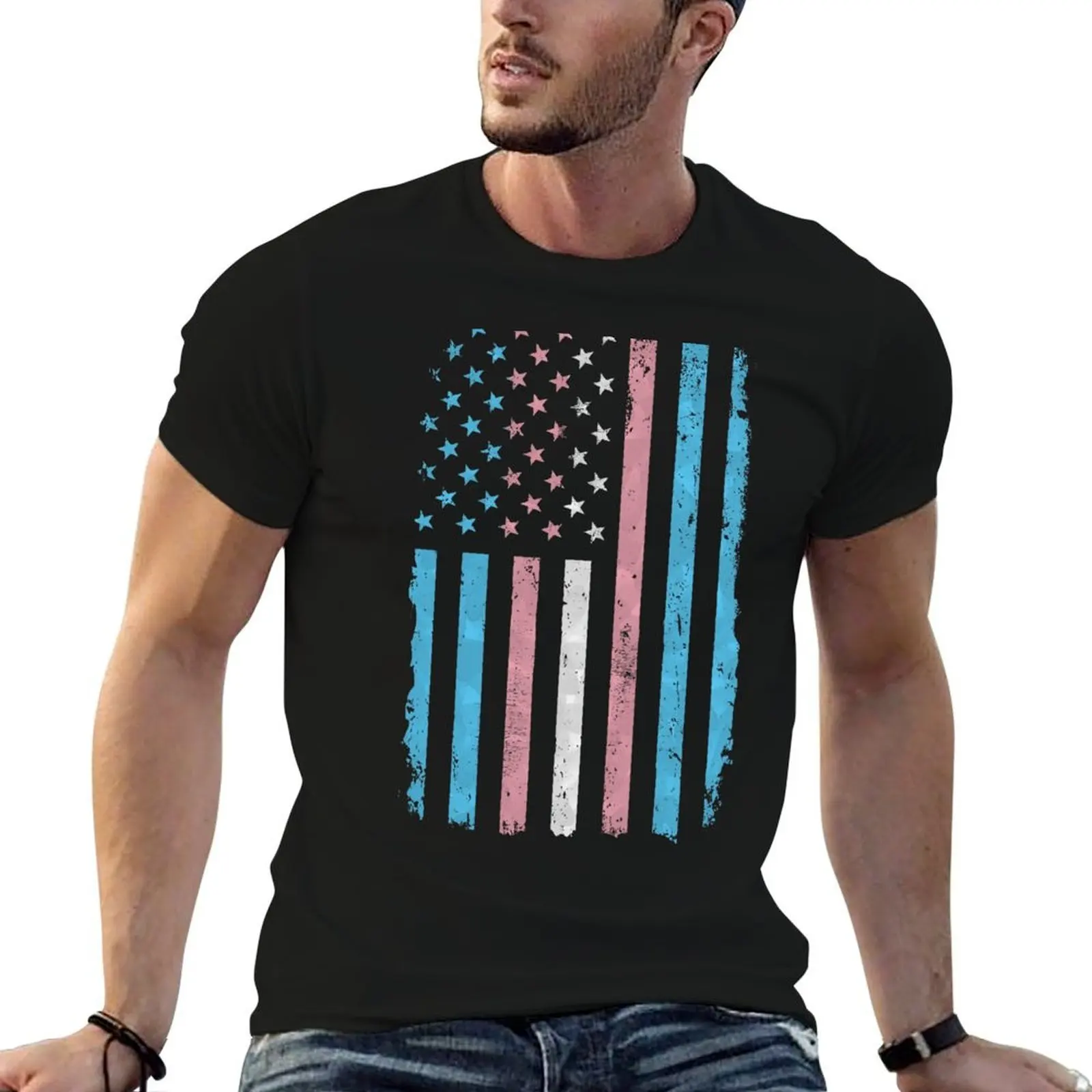 

Transgender American Flag Trans Patriotic USA T-Shirt funny t shirts man t shirts for man graphic funny T-Shirt