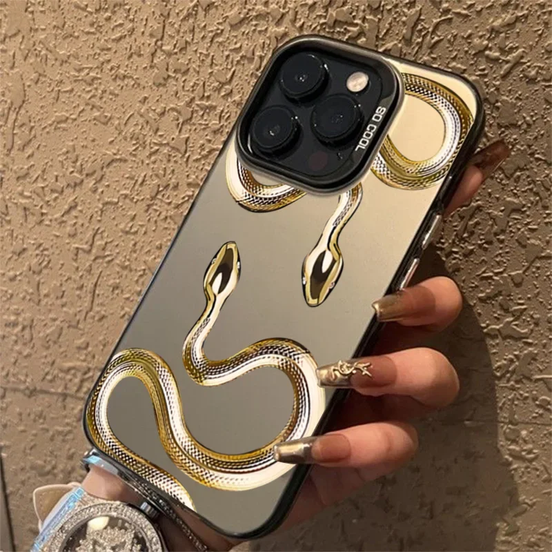 

Чехол с золотым змеиным узором для Xiaomi Redmi Note 14 Pro Plus 5G, чехлы Redmi Note 13 12S 12 11S 11 10S 10 14C 13C, матовый бампер